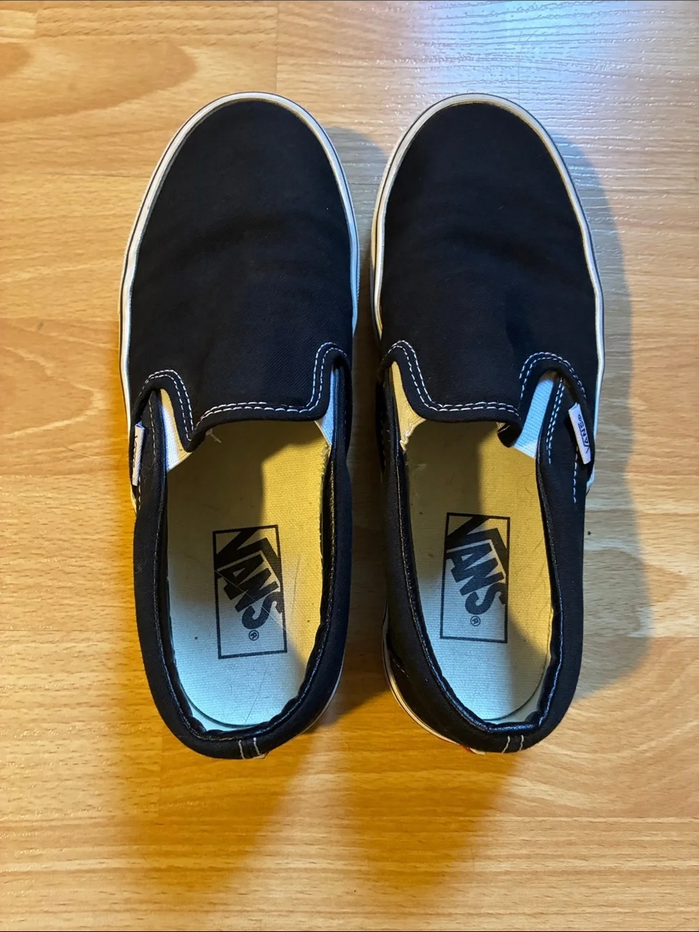 Vans Black Canvas Slip-On Loafers Men Size 5.5/Women 7